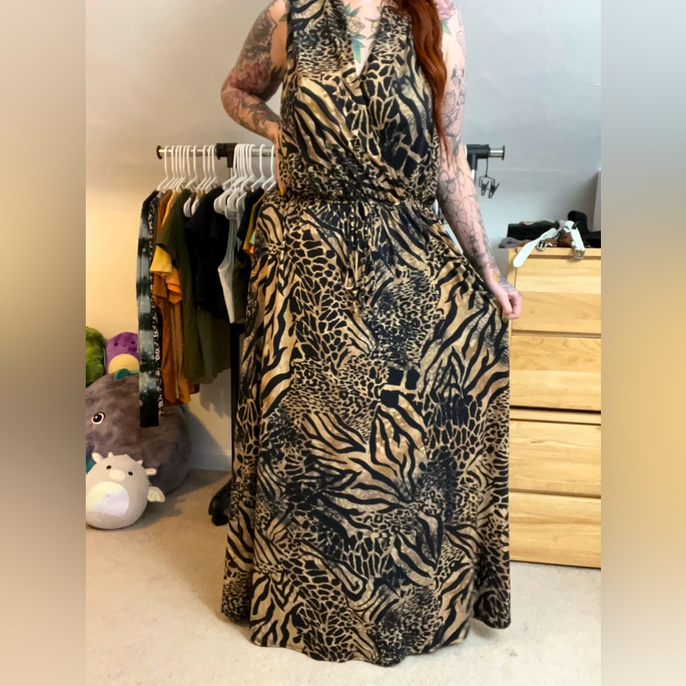 Full Length Leopard Print Dress